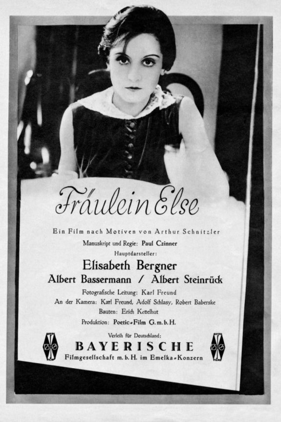German poster of the movie Fräulein Else