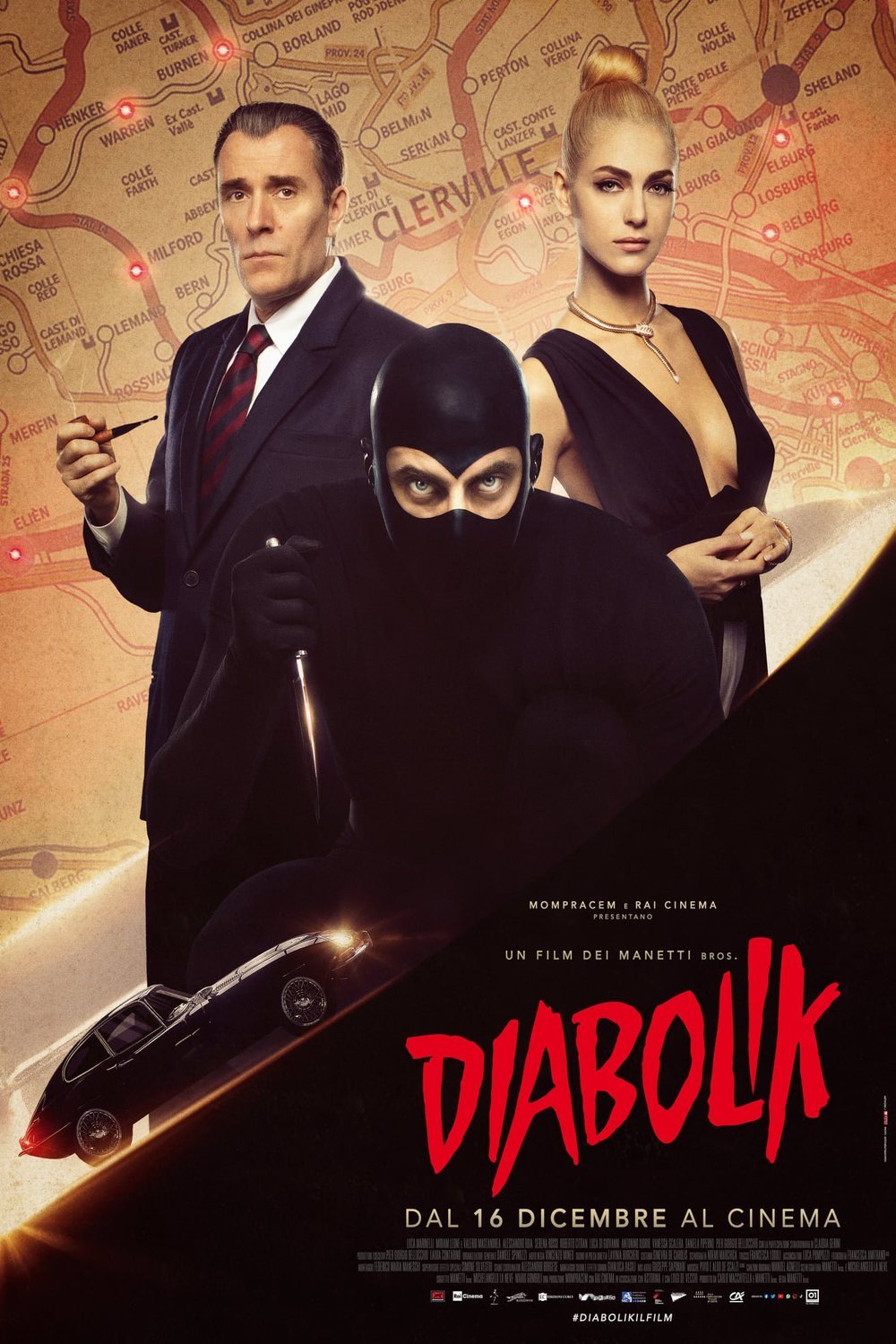 Italian poster of the movie Diabolik