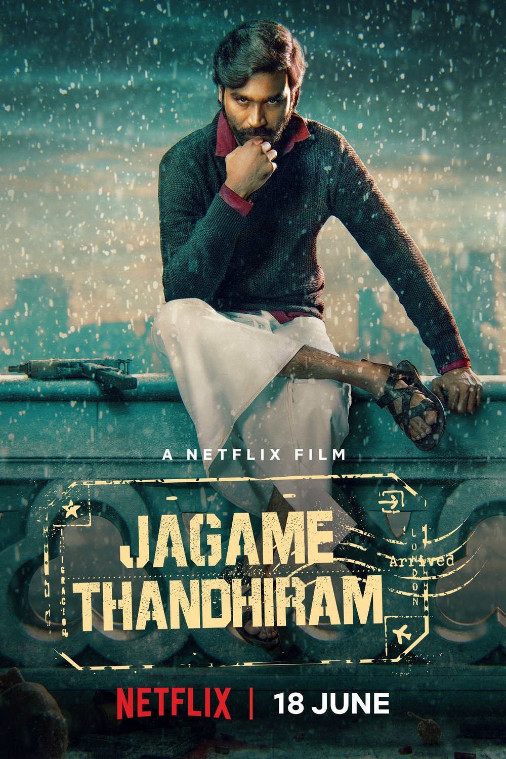 Tamil poster of the movie Jagame Thandhiram