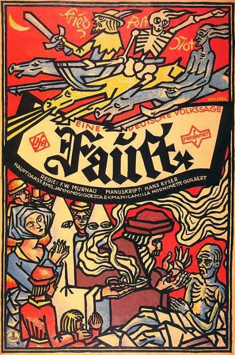 Silent poster of the movie Faust