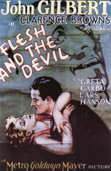 Silent poster of the movie Flesh and the Devil