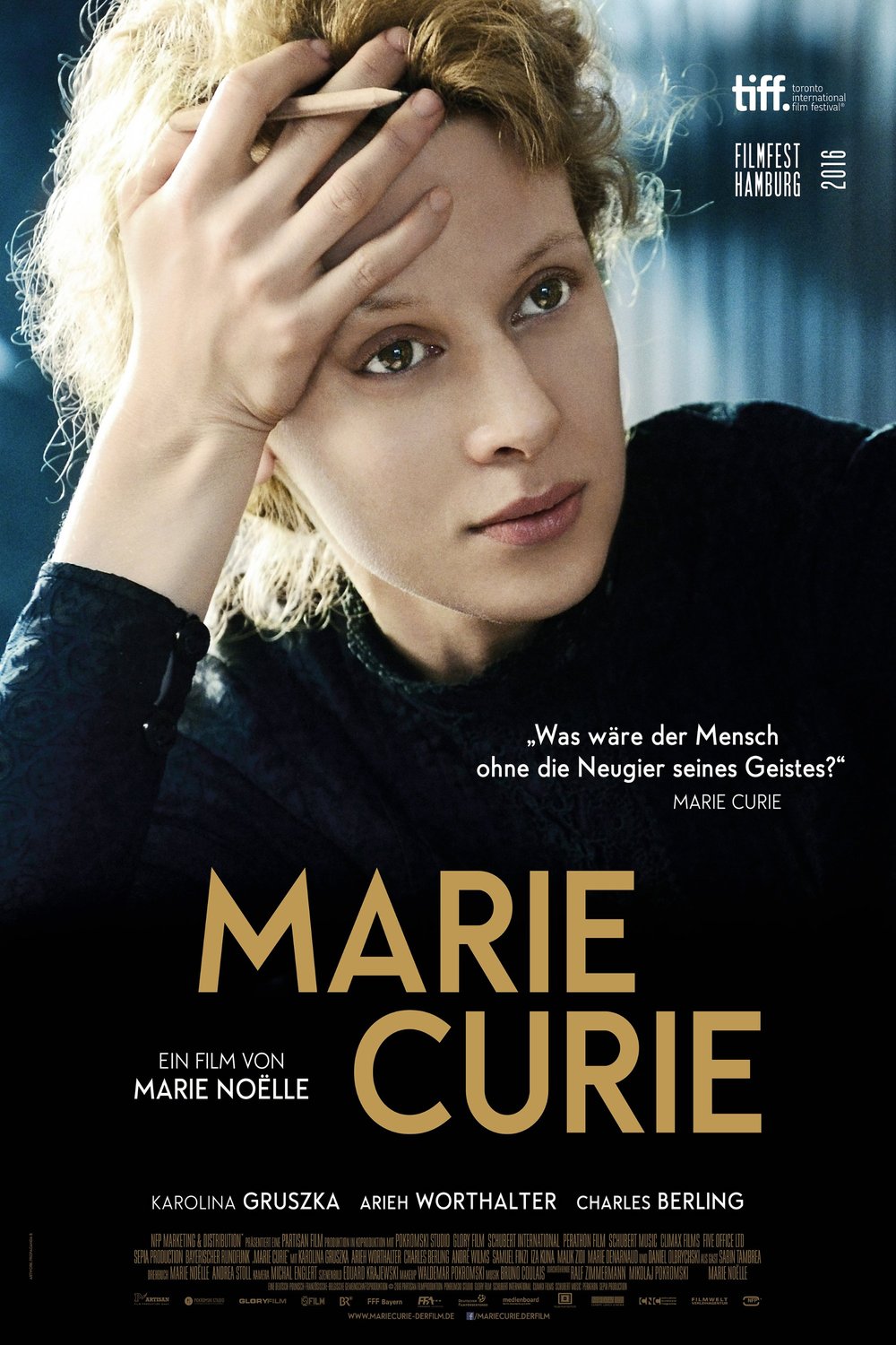 German poster of the movie Marie Curie: The Courage of Knowledge