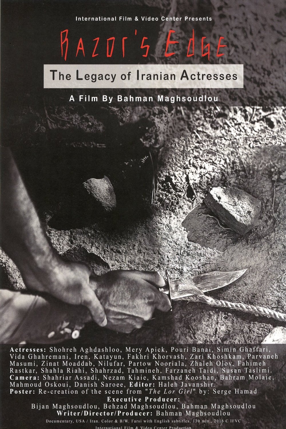 Persian poster of the movie Razor's Edge: The Legacy of Iranian Actresses