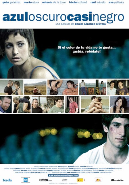 Spanish poster of the movie Azuloscurocasinegro