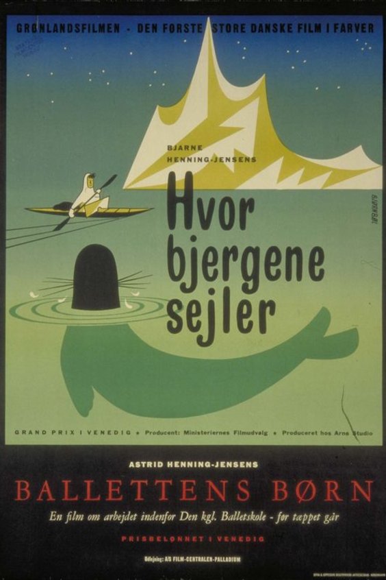 Danish poster of the movie Hvor bjergene sejler